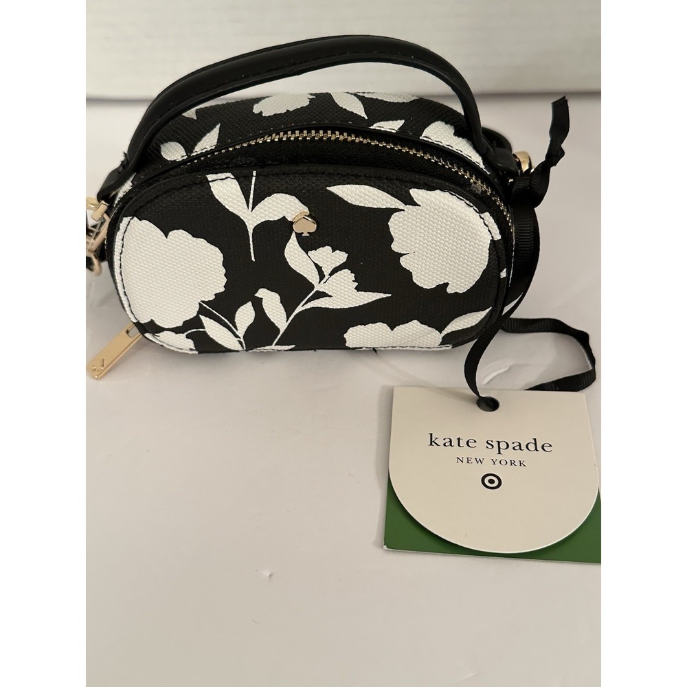 New Kate Spade x Target Classic Rose Mini Crossbody Bag - Black/White